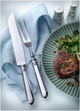 Robbe & Berking, Navette cutlery, sterling silver, Carving fork