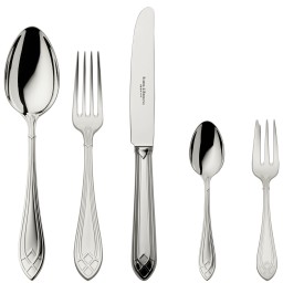 Robbe & Berking, Arcade cutlery, silver plated, 5 - piece place setting