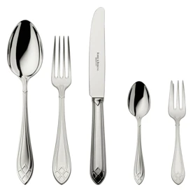 Robbe & Berking, Arcade cutlery, silver plated, 5 - piece place setting