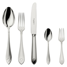 Robbe & Berking, Arcade cutlery, sterling silver, 5 - piece place setting
