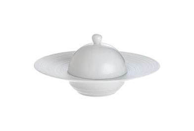 J.L Coquet, Hémisphère White Satin, Lid for rim soup plate, large