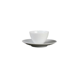 J.L Coquet, Hémisphère White Satin, Bowl, mini saucer