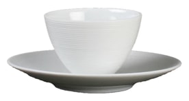 J.L Coquet, Hémisphère White Satin, Bowl, mini saucer