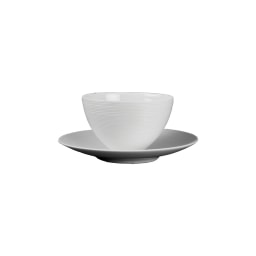 J.L Coquet, Hémisphère White Satin, Bowl, medium saucer