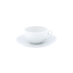 J.L Coquet, Hémisphère White Satin, Cappuccino saucer
