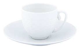 J.L Coquet, Hémisphère White Satin, Mocha saucer