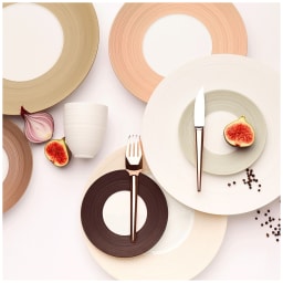 J.L Coquet, Hémisphère White Satin, Mocha saucer