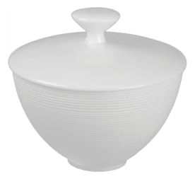 J.L Coquet, Hémisphère White Satin, Cov. sugar bowl, small