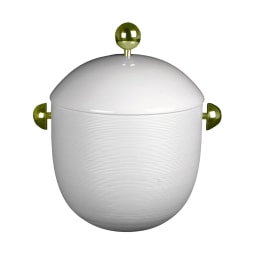 J.L Coquet, Hémisphère White Satin, Soup tureen, gold accessories
