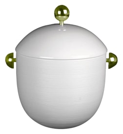 J.L Coquet, Hémisphère White Satin, Soup tureen, gold accessories