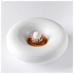 J.L Coquet, Hémisphère White Satin, Bubble mini flat plate