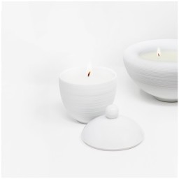 J.L Coquet, Hémisphère White Satin, Candle jar, large
