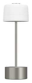 J.L Coquet, Hémisphère White Satin, Table lamp, silver