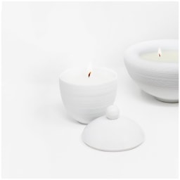 J.L Coquet, Hémisphère White Satin, Candle jar, small