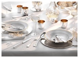 Robbe & Berking, Französisch-perl cutlery, silver plated, Meat fork, small