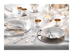 Robbe & Berking, Französisch-perl cutlery, silver plated, Table napkin ring