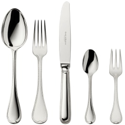 Robbe & Berking, Französisch-perl cutlery, silver plated, 5 - piece place setting