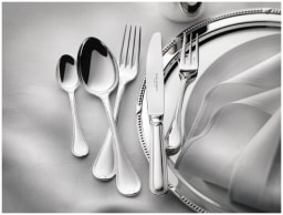 Robbe & Berking, Französisch-perl cutlery, silver plated, 5 - piece place setting