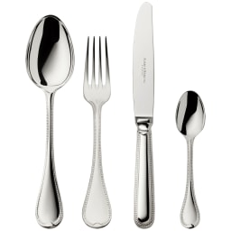 Robbe & Berking, Französisch-perl cutlery, silver plated, 4 - piece set