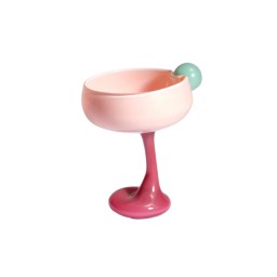 Helle Mardahl, Glasses and cups, Cocktail glass with a twist, red