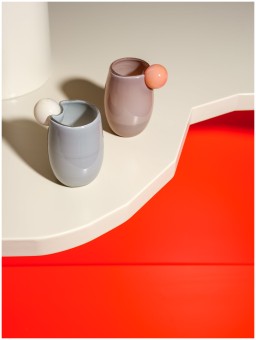 Helle Mardahl, Glasses and cups, Cup large set of 2, grey, beige