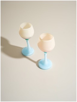 Helle Mardahl, Glasses and cups, Goblet large set of 2, blue