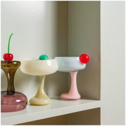 Helle Mardahl, Glasses and cups, Cocktail glass with a twist, off white