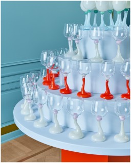 Helle Mardahl, Glasses and cups, Goblet large set of 2, off white