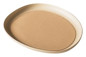 Giobagnara, Maris aluminium trays by Kelly Wearstler, Small round tray, cappuccino