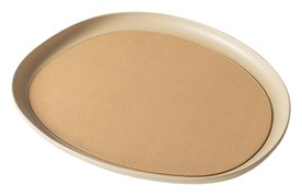 Giobagnara, Maris aluminium trays by Kelly Wearstler, Medium round tray, cappuccino