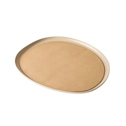 Giobagnara, Maris aluminium trays by Kelly Wearstler, Extra large round tray, cappuccino