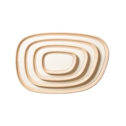 Giobagnara, Maris wood trays by Kelly Wearstler, Extra-large rectangular tray, ivory