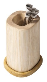 Giobagnara, Maris bar accessories by Kelly Wearstler, Wood holder with 6 cocktail picks