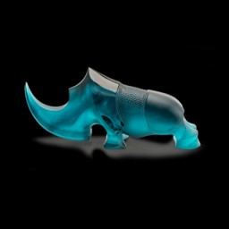 Daum, Animal sculptures, Blue Ongava Rhinoceros - G. Pellini