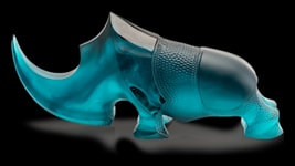 Daum, Animal sculptures, Blue Ongava Rhinoceros - G. Pellini