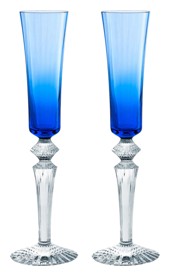 Baccarat, Mille Nuits bar collection, Flutissimo flute blue, set of 2