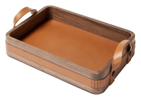 Rabitti 1969, Trays by RABITTI 1969, Toiles de noyer rectangular rounded tray