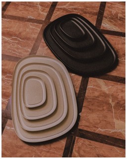 Giobagnara, Maris aluminium trays by Kelly Wearstler, Extra large rectangular tray, ivory