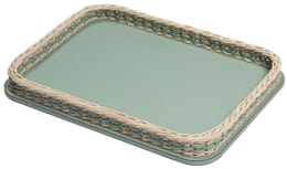 Pigment France, Orsay leather & rattan trays, Rectangular tray, large