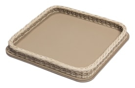 Pigment France, Orsay leather & rattan trays, Square tray, small