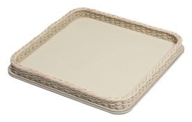 Pigment France, Orsay leather & rattan trays, Square tray, large