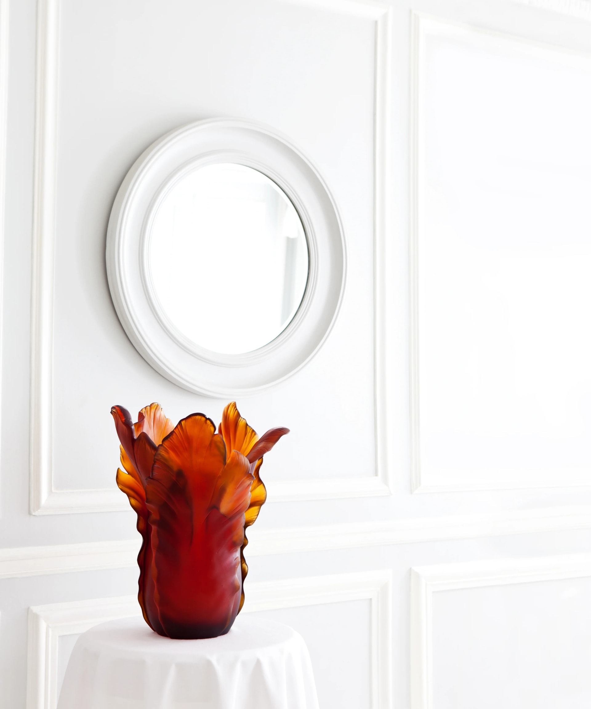 Daum, Tulipe vases, Dark amber magnum vase