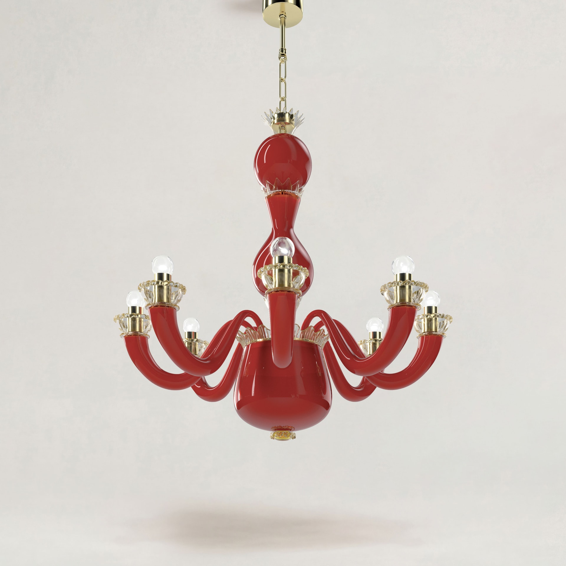 Venini, Art Light, Gio Ponti chandelier, coral