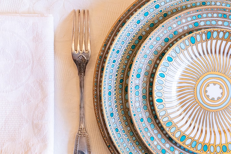 Robert Haviland & C. Parlon Syracuse Turquoise Essential set for 6 persons