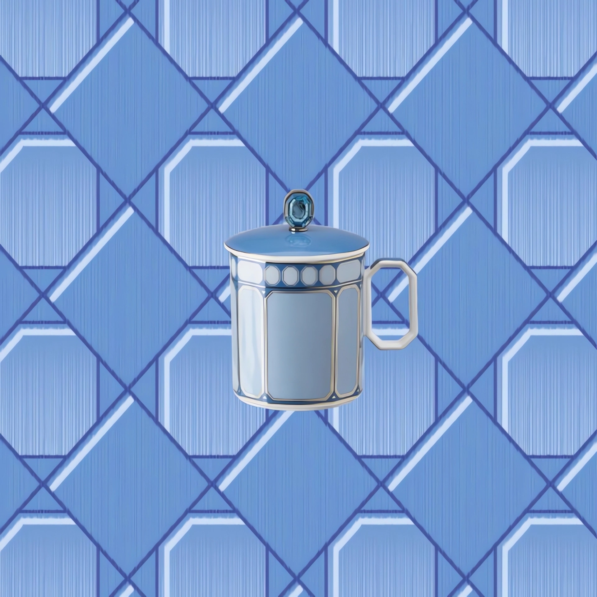 Rosenthal, Swarovski Signum, Mug with handle and lid