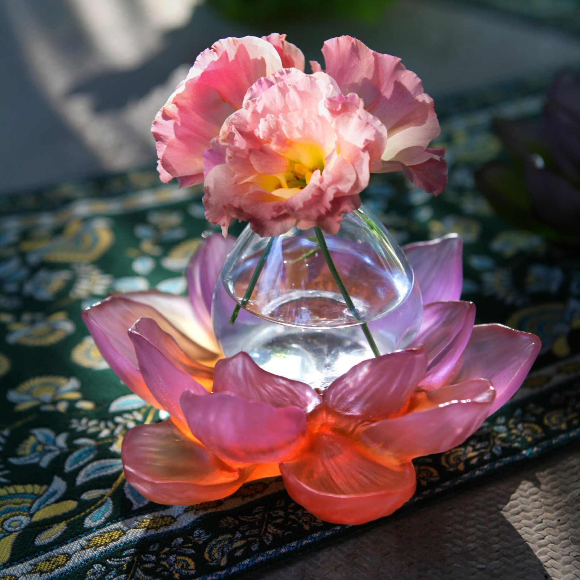 Daum, Jardin de Lotus, Soliflore, amber pink