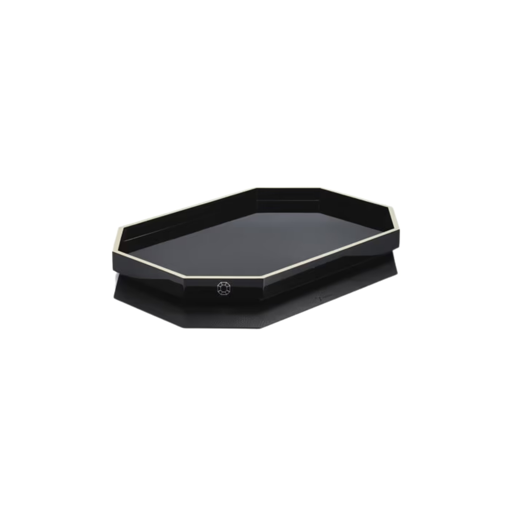 Baccarat, Octogone trays and coasters, Tray small, black