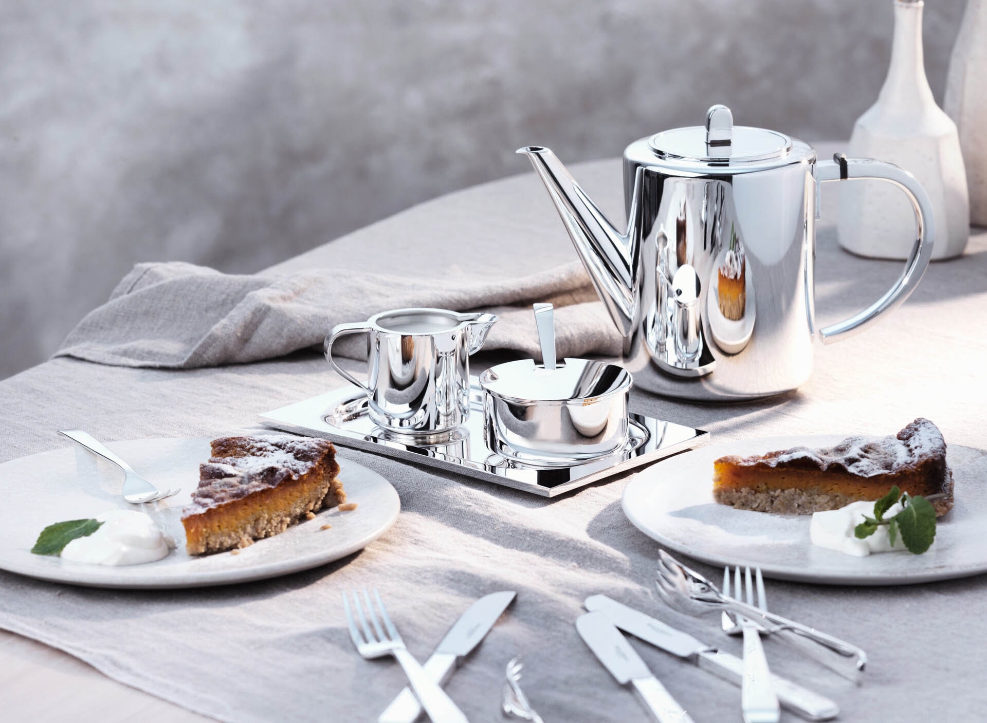 Robbe & Berking, Alta tea and coffee sets, silver plated, Creamer