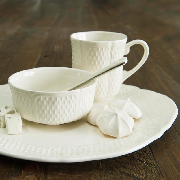 Gien, Pont aux Choux White, US tea cups and saucers, set of 2