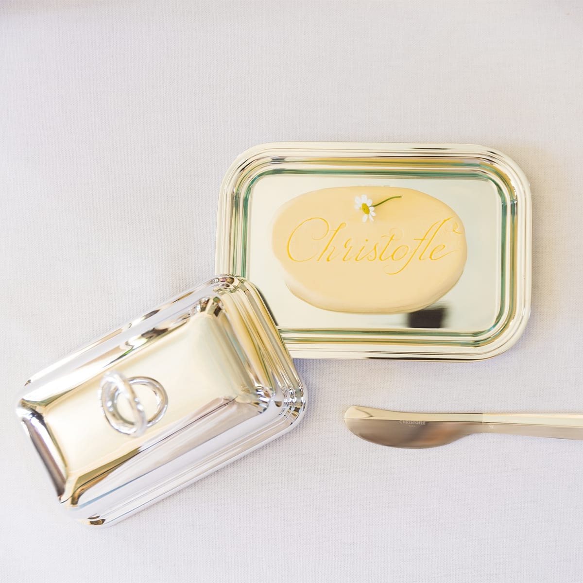 Christofle, Vertigo accessories, Butter dish